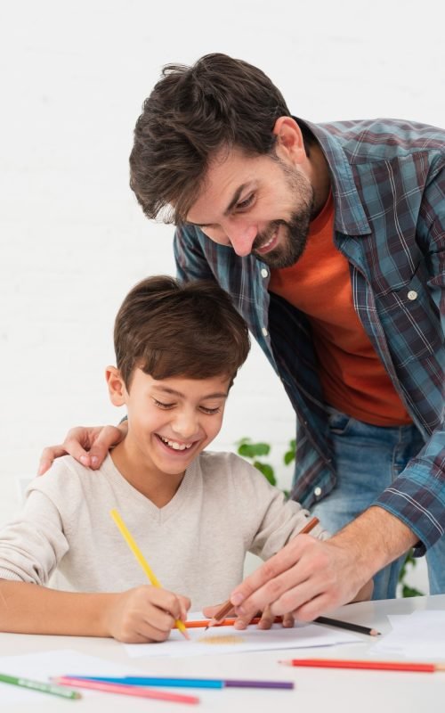 father-coloring-with-his-cute-son Personal Tutor for Neet